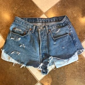 Vintage Levi 501 distressed shorts